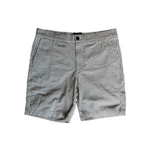 Ben Sherman Mens 34 Regular Fit Seersucker Shorts Navy White Striped Stretch